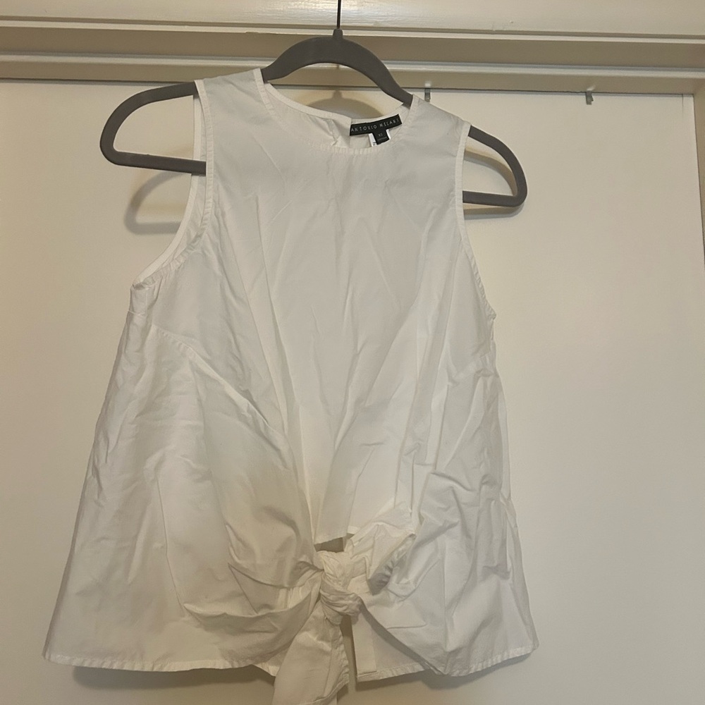 ANTONIO MELANI White Tie-Front Blouse